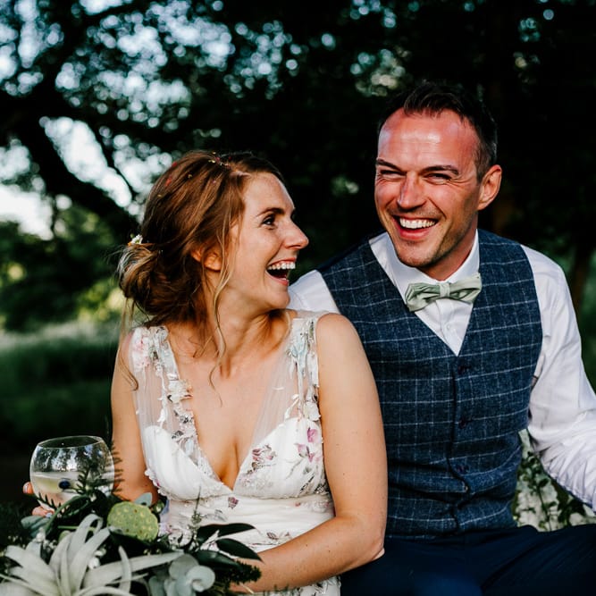 Bride In Floral Dress By Stephanie Allin Festival Wedding With Food Trucks &amp; Outdoor Ceremony With Geo Dome Tent Baya Hire Epic Love Story Photography