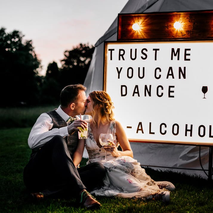 Bride In Floral Dress By Stephanie Allin Festival Wedding With Food Trucks &amp; Outdoor Ceremony With Geo Dome Tent Baya Hire Epic Love Story Photography
