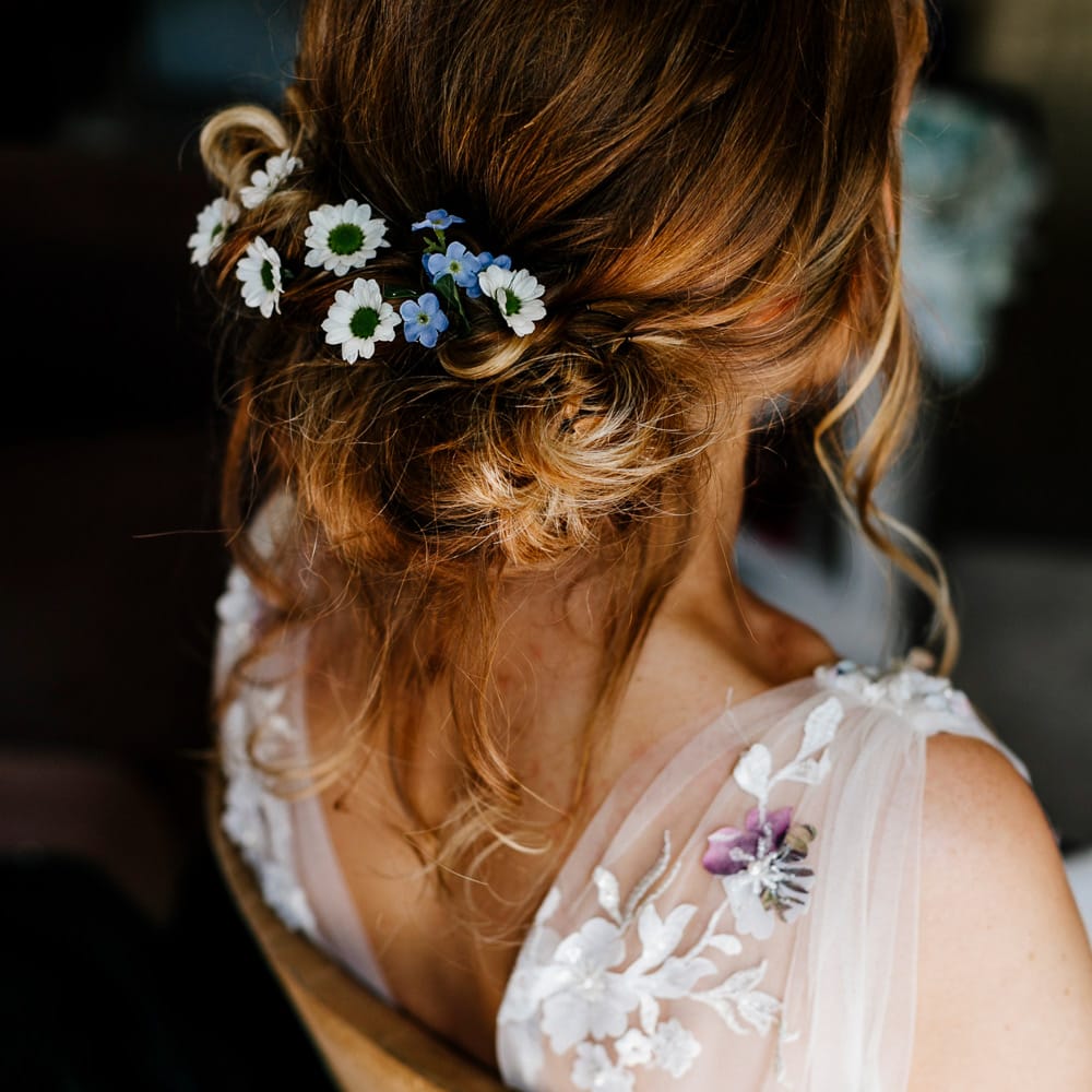 Bride In Floral Dress By Stephanie Allin Festival Wedding With Food Trucks &amp; Outdoor Ceremony With Geo Dome Tent Baya Hire Epic Love Story Photography