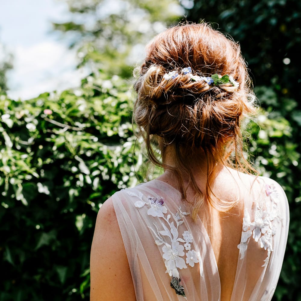 Bride In Floral Dress By Stephanie Allin Festival Wedding With Food Trucks &amp; Outdoor Ceremony With Geo Dome Tent Baya Hire Epic Love Story Photography
