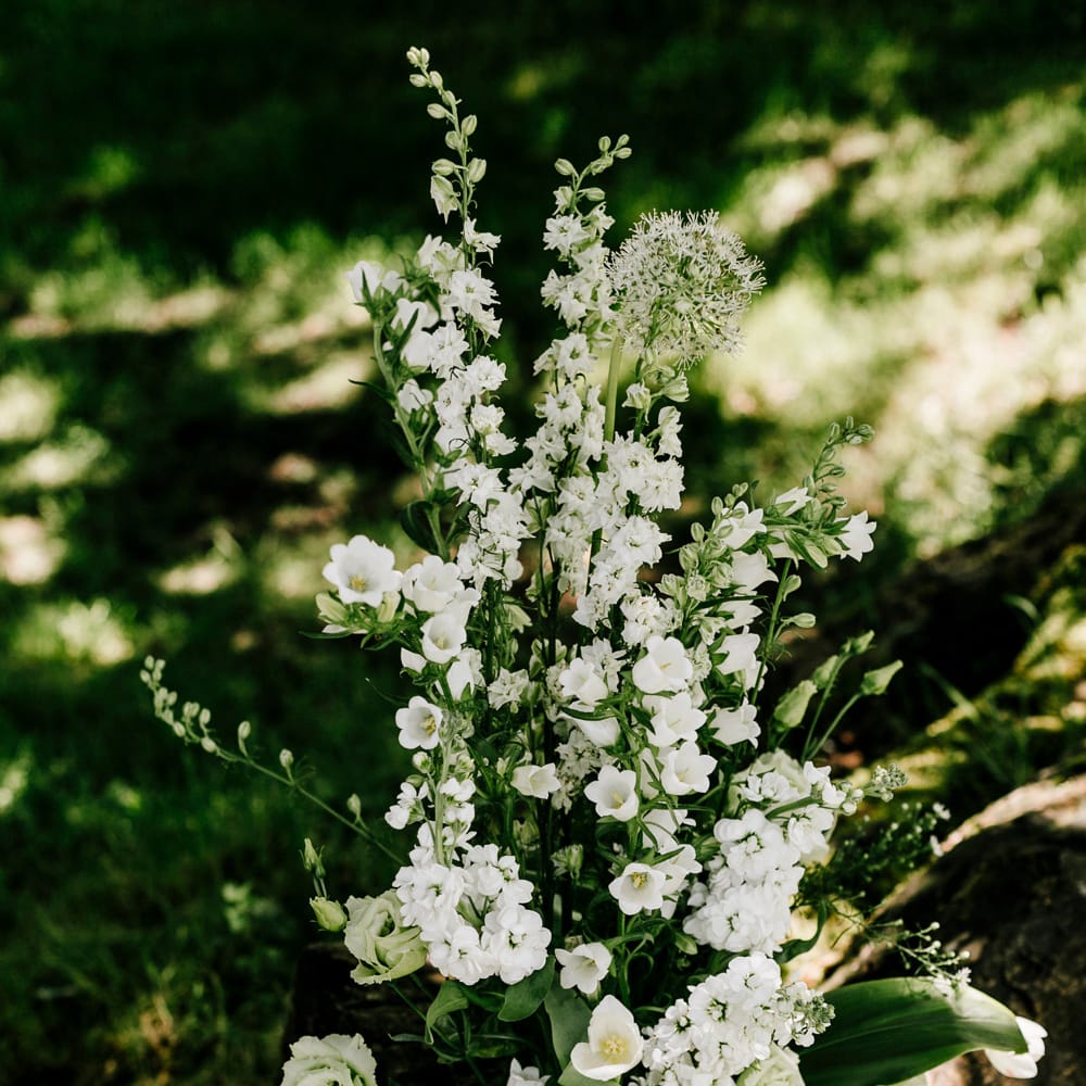 Bride In Floral Dress By Stephanie Allin Festival Wedding With Food Trucks &amp; Outdoor Ceremony With Geo Dome Tent Baya Hire Epic Love Story Photography