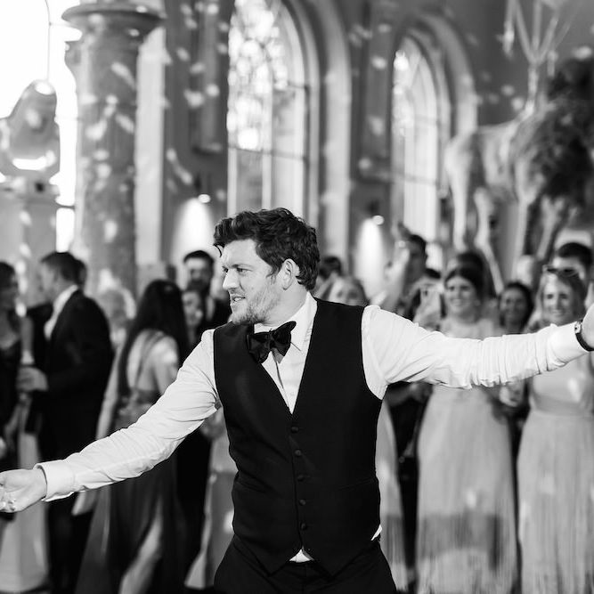 Bride and grooms first dance wearing Zuhair Murad dress