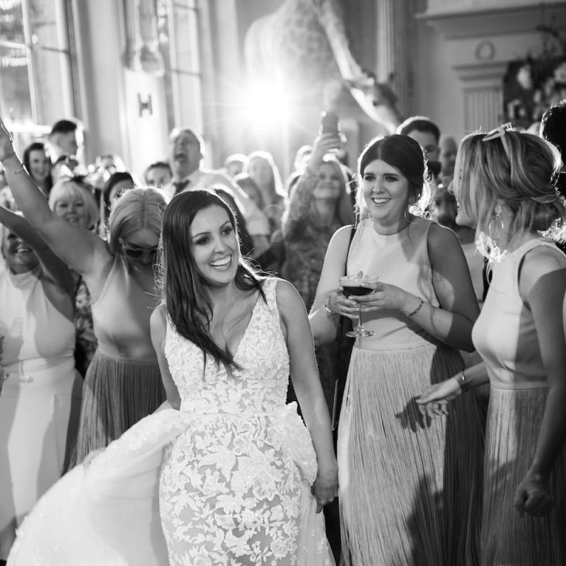 Bride looks stunning in her Zuhair Murad dress with laced detail and tulle skirt