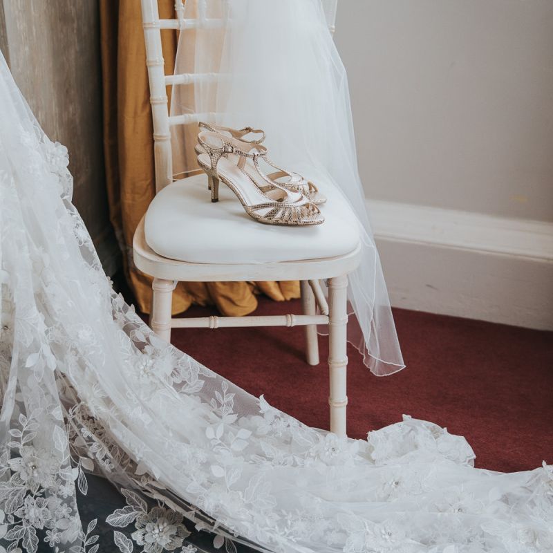 Bridal Shoes Strap Sandals With Lace Dress