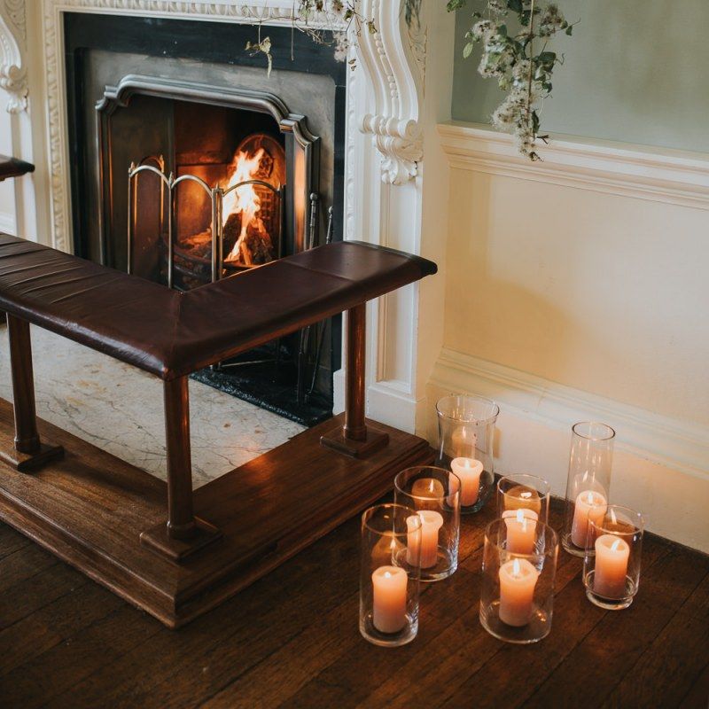 Fire and Candles For Winter Wedding at Oxfordshire Wedding Venue