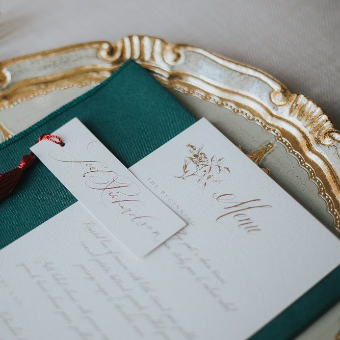 Wedding Stationery Place Setting With Tassle Name Tags