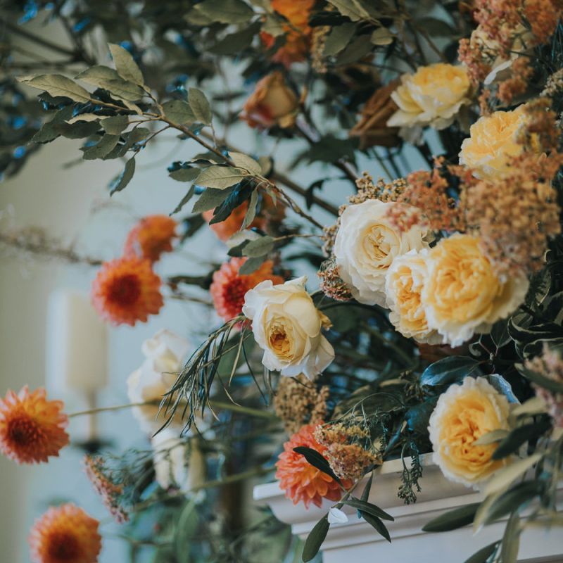 Wedding Flowers In Orange and Yellow
