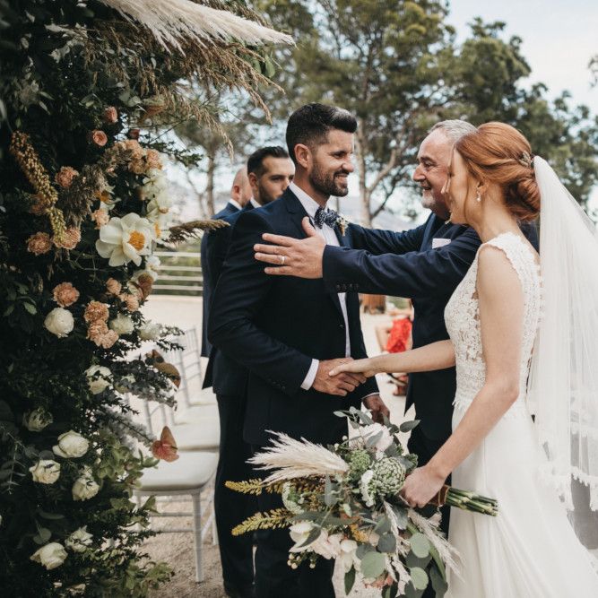 Father of the Bride Giving Away His Daughter at the Altar