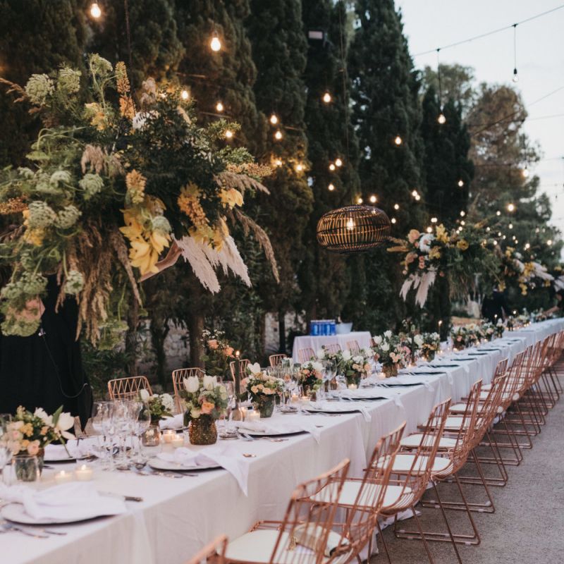 Rose Gold Metal Wedding Reception Chairs