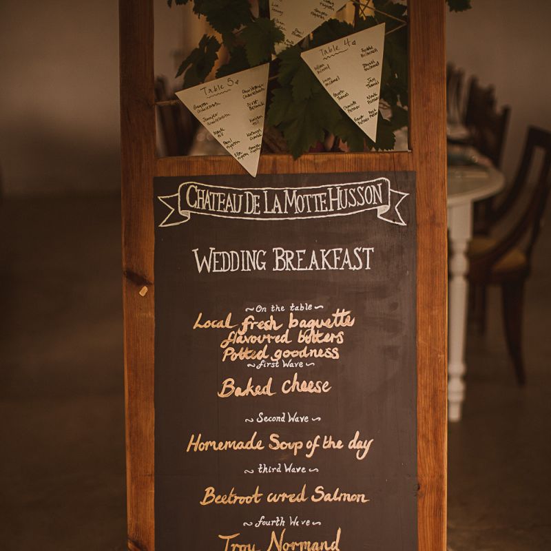 Chalkboard Menu Sign featured on escape to the chateau