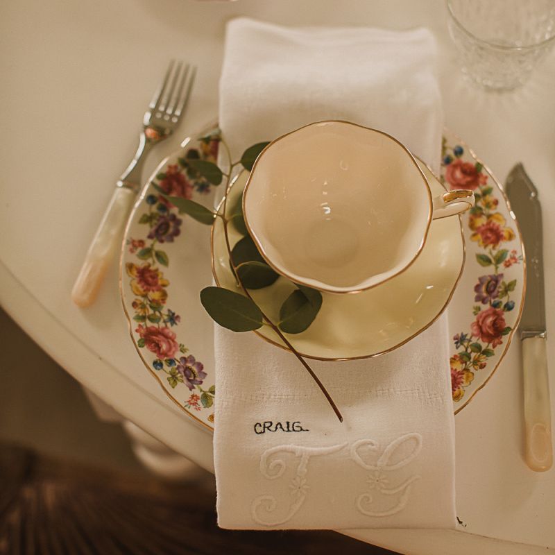 Place Setting with Personalised Napkins