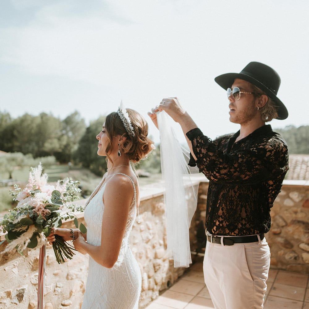Bridal Preparations With Veil