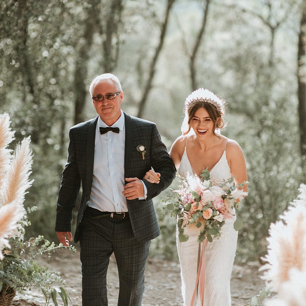 Bride Walks Down Aisle With Father