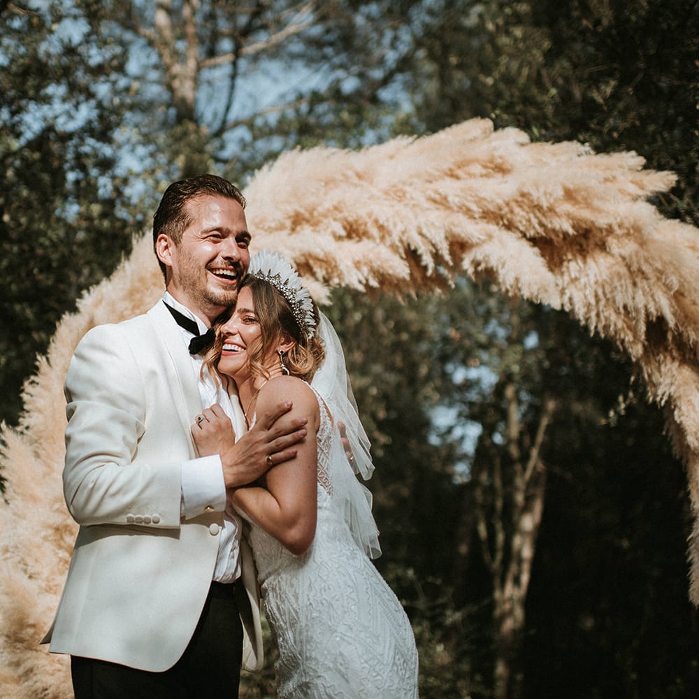 Pampas Grass Moon Gate and Feather Headdress