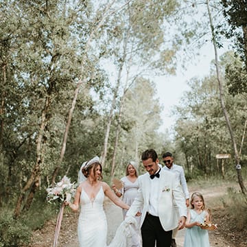 Bride And Groom Walk To Reception