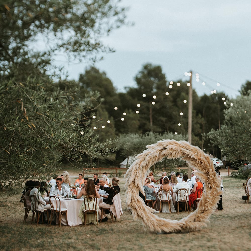 Pampas Grass Moon Gate For Outdoor Reception