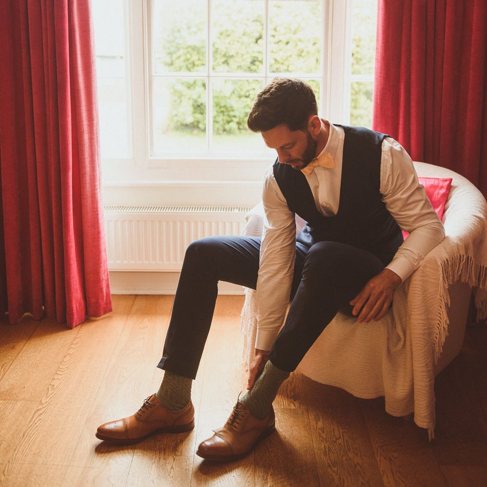 Grooms Wedding Morning Preparations | Fusion Rustic Indian Country Wedding at The Green Cornwall | Matt Penberthy Photography