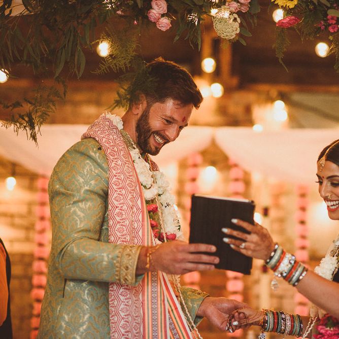Traditional Indian Wedding Ceremony | Fusion Rustic Indian Country Wedding at The Green Cornwall | Matt Penberthy Photography