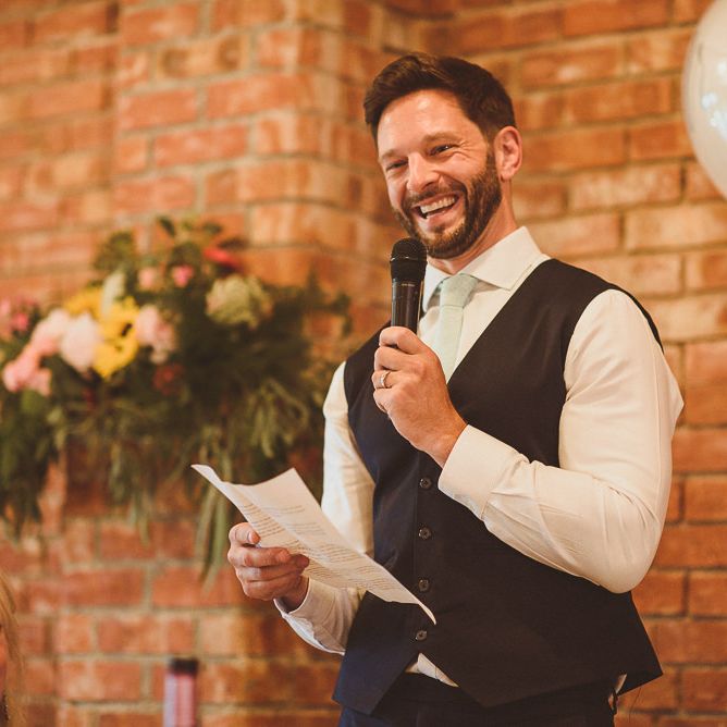 Grooms Wedding Speech | Fusion Rustic Indian Country Wedding at The Green Cornwall | Matt Penberthy Photography