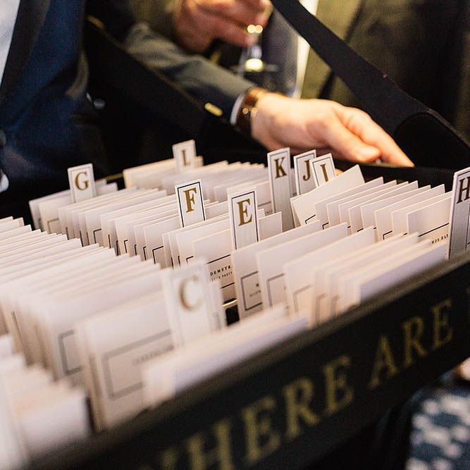 Library Filing Card Table Plan // London Wedding Venue For 300 People Trinity Buoy Wharf With Bride In Suzanne Neville And Images From Paul Joseph Photography Film This Modern Revelry