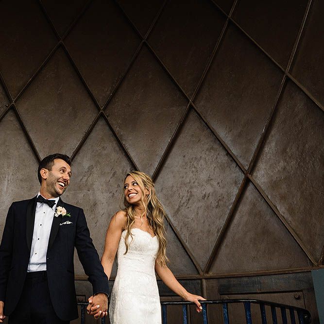 Bride In Suzanne Neville // London Wedding Venue For 300 People Trinity Buoy Wharf With Bride In Suzanne Neville And Images From Paul Joseph Photography Film This Modern Revelry