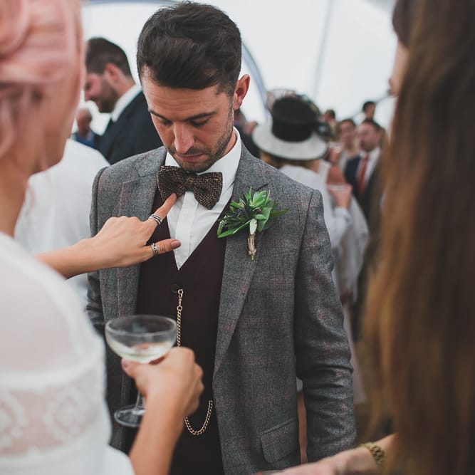 Rainy Festival Wedding In East Sussex With Bride In Rime Arodaky And Black Biker Boots And Bridesmaids In White Dresses With Silent Disco Party Images By Jesus Caballero