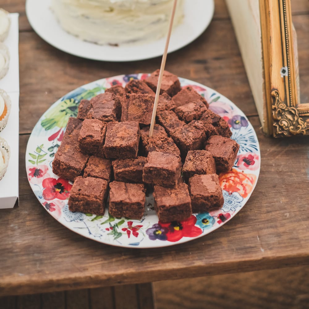 Homemade Cake For Wedding // Rainy Festival Wedding In East Sussex With Bride In Rime Arodaky And Black Biker Boots And Bridesmaids In White Dresses With Silent Disco Party Images By Jesus Caballero
