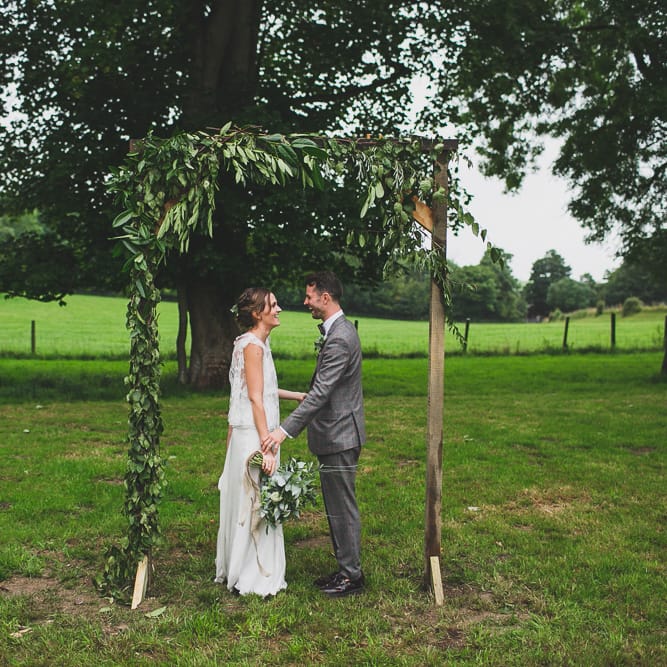 Rainy Festival Wedding In East Sussex With Bride In Rime Arodaky And Black Biker Boots And Bridesmaids In White Dresses With Silent Disco Party Images By Jesus Caballero