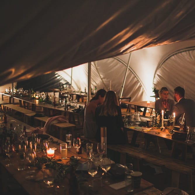 Rainy Festival Wedding In East Sussex With Bride In Rime Arodaky And Black Biker Boots And Bridesmaids In White Dresses With Silent Disco Party Images By Jesus Caballero