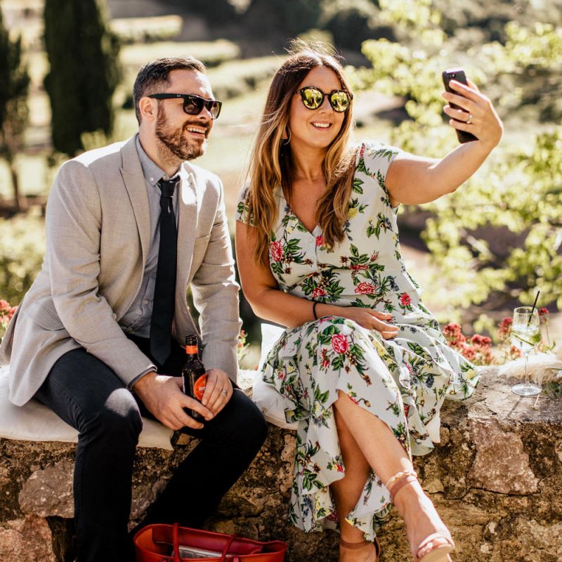 Wedding Guests Taking a Selfie
