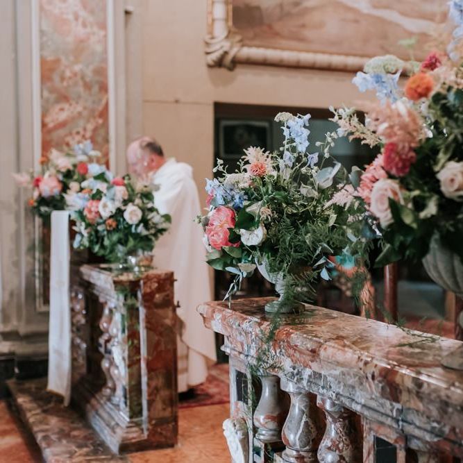 Pastel wedding flowers with  pastel bouquet
