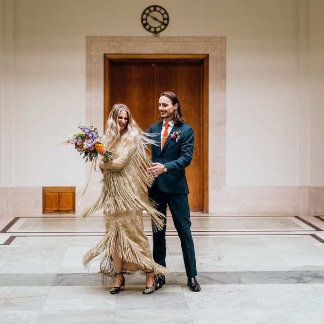 Bride and Groom Dance During Ceremony