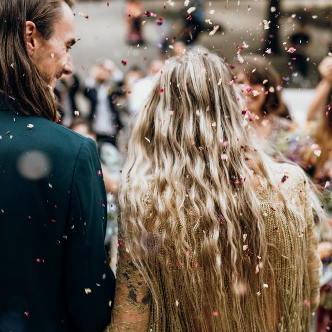 Bride and Groom Confetti Exit