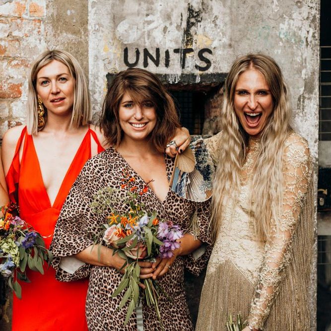 Bridal Party in Mismatched Bridesmaid Dresses