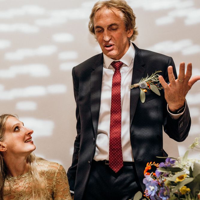 Father of the Bride Making A Speech During Reception