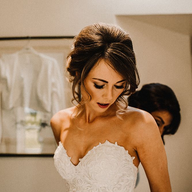 Wedding Morning Bridal Preparations | Bride in Hourglass Essense of Australia Wedding Dress for a Sophisticated Wedding at Combermere Abbey, Cheshire | Carla Blain Photography