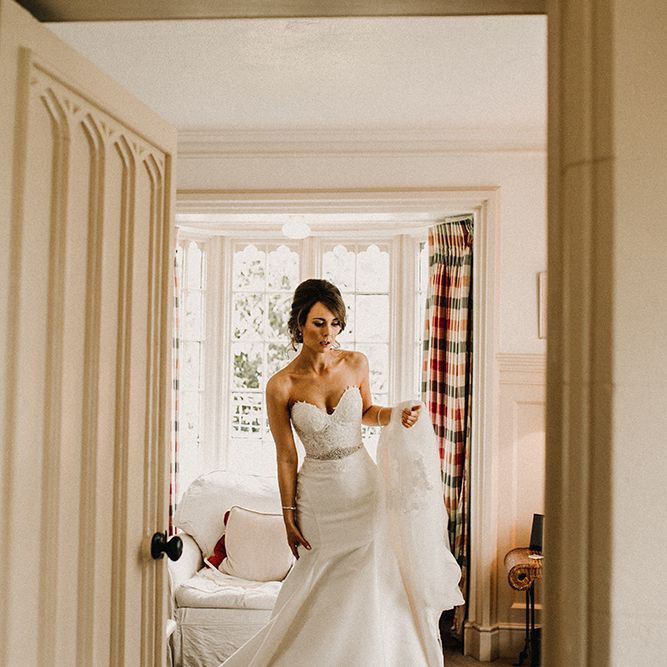 Wedding Morning Bridal Preparations | Bride in Hourglass Essense of Australia Wedding Dress for a Sophisticated Wedding at Combermere Abbey, Cheshire | Carla Blain Photography
