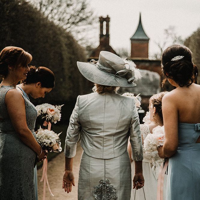 Mother of the Bride &amp; Bridesmaids in Blue | Hourglass Essense of Australia Wedding Dress for a Sophisticated Wedding at Combermere Abbey, Cheshire | Carla Blain Photography