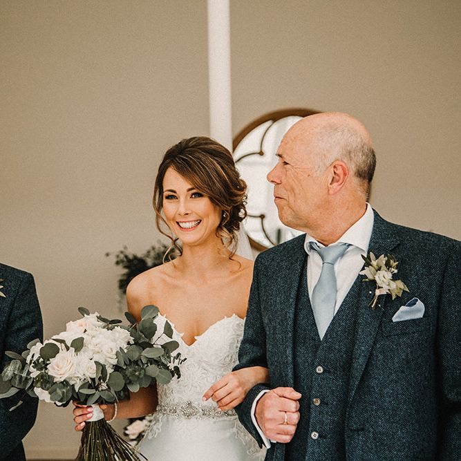 Wedding Ceremony | Bride in Hourglass Essense of Australia Wedding Dress for a Sophisticated Wedding at Combermere Abbey, Cheshire | Carla Blain Photography