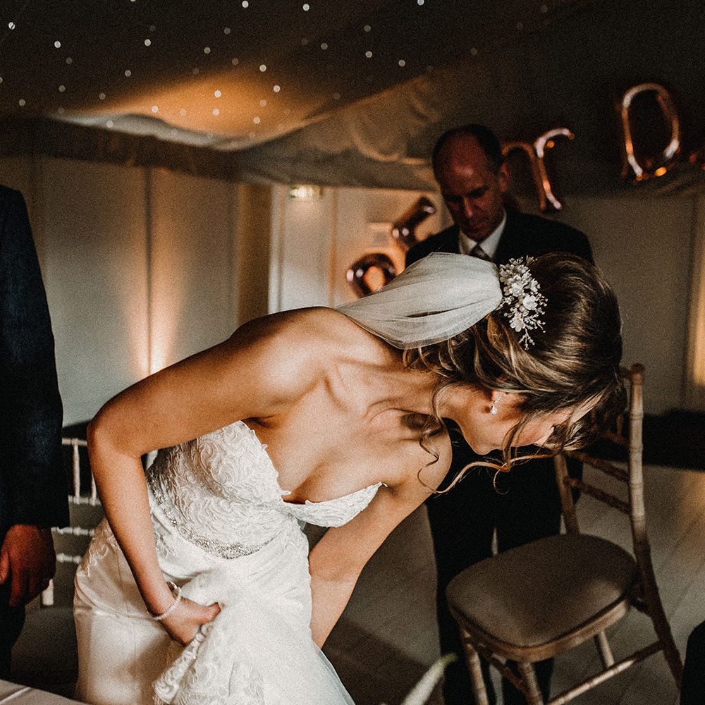 Bride in Hourglass Essense of Australia Gown | Sophisticated Wedding at Combermere Abbey, Cheshire | Carla Blain Photography