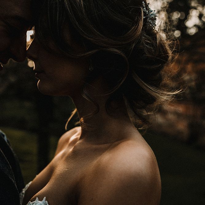 Bride in Hourglass Essense of Australia Gown | Groom in Tweed Suit | Sophisticated Wedding at Combermere Abbey, Cheshire | Carla Blain Photography