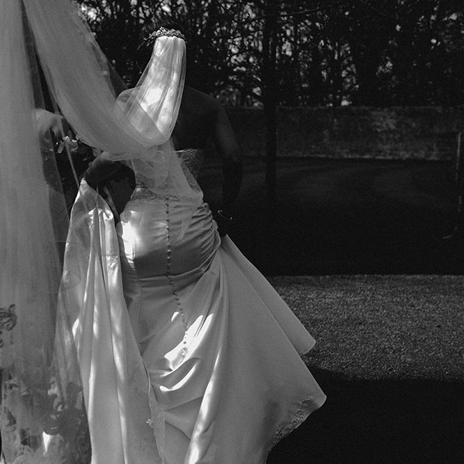 Bride in Hourglass Essense of Australia Gown &amp; Wedding Veil | Sophisticated Wedding at Combermere Abbey, Cheshire | Carla Blain Photography