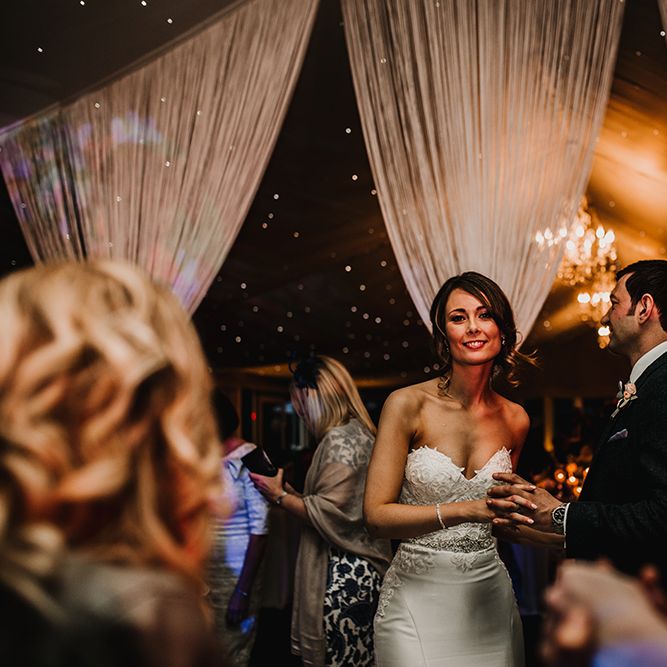 First Dance | Bride in Hourglass Essense of Australia Gown | Groom in Tweed Suit | Sophisticated Wedding at Combermere Abbey, Cheshire | Carla Blain Photography