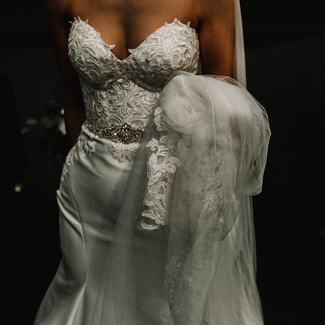 Bride in Hourglass Essense of Australia Gown | Groom in Tweed Suit | Sophisticated Wedding at Combermere Abbey, Cheshire | Carla Blain Photography
