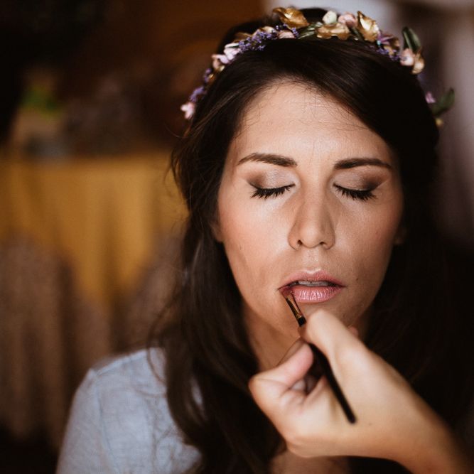 Bridal Beauty  | Tocados Le Touquet Headpiece | Romantic Spanish Wedding at La Salgar Restaurant in Asturias | La Mar Studio Photography