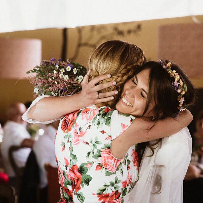 Bride in Nicolás Costura Bridal Gown | Tocados Le Touquet Headpiece | Romantic Spanish Wedding at La Salgar Restaurant in Asturias | La Mar Studio Photography