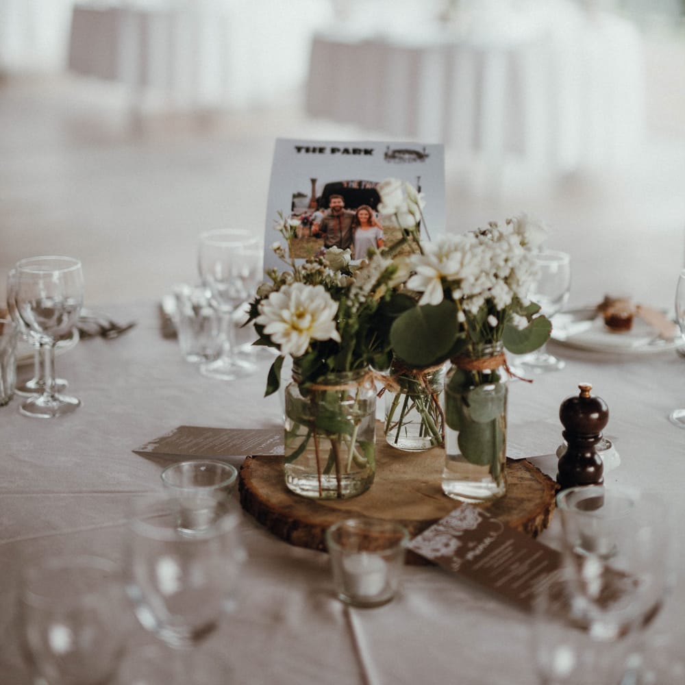 Log Slice Wedding Decor // Glastonbury Themed Table Plan For Wedding At Stone Barn Cotwolds With Groom In Cad &amp; The Dandy Images Meghan Lorna