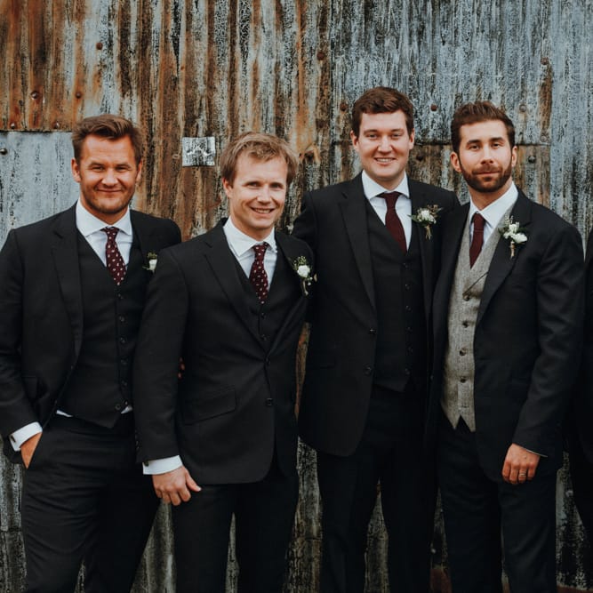 Groom &amp; Groomsmen In Bespoke Cad &amp; The Dandy Suit And Yardmens Hire Suits