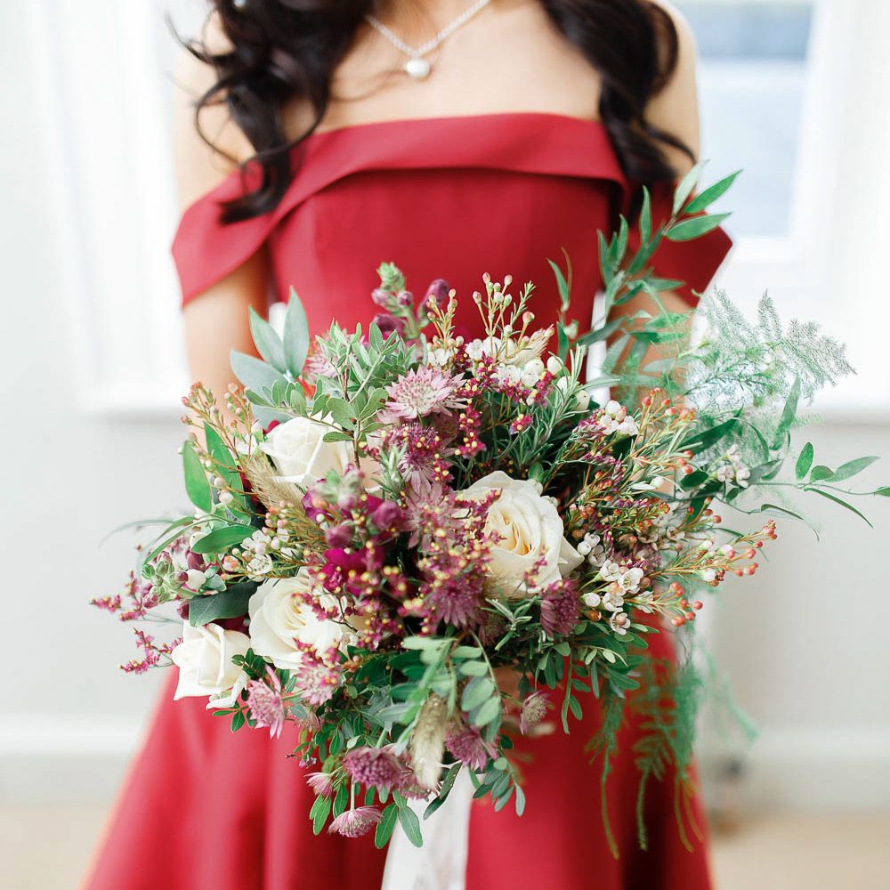 Winter Bridal Boutique | Red New Years Eve Winter Wedding at Iscoyd Park, Shropshire | White Stag Wedding Photography | Lovetwofilm