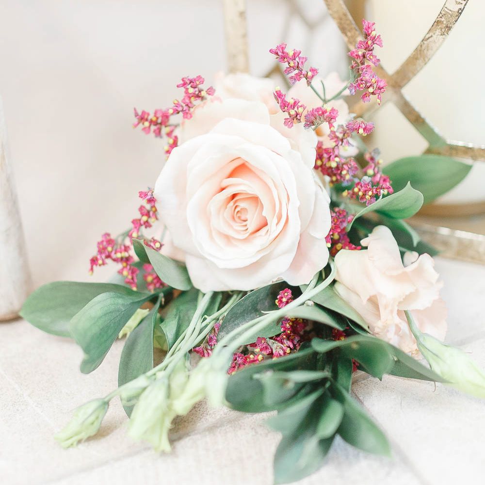 Pink Rose Wedding Flowers | Red New Years Eve Winter Wedding at Iscoyd Park, Shropshire | White Stag Wedding Photography | Lovetwofilm
